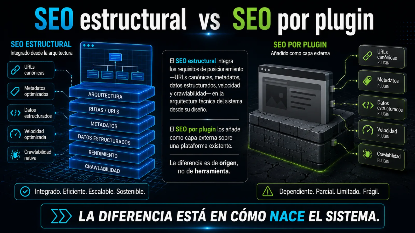 SEO estructural vs SEO por plugin: diferencias técnicas — Magdala